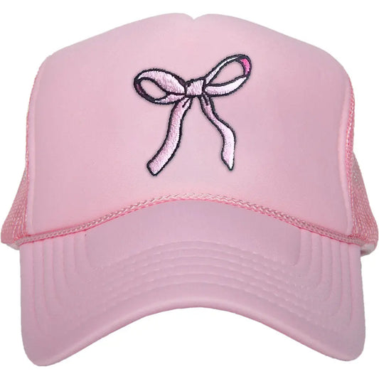 Coquette Pink Bow foam trucker hat