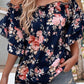 Ruffle Off Shoulder Flounce Sleeve Floral Blouse