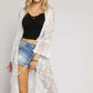 Lace and Crochet Kimono, White