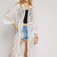 Lace and Crochet Kimono, White