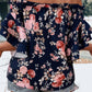 Ruffle Off Shoulder Flounce Sleeve Floral Blouse