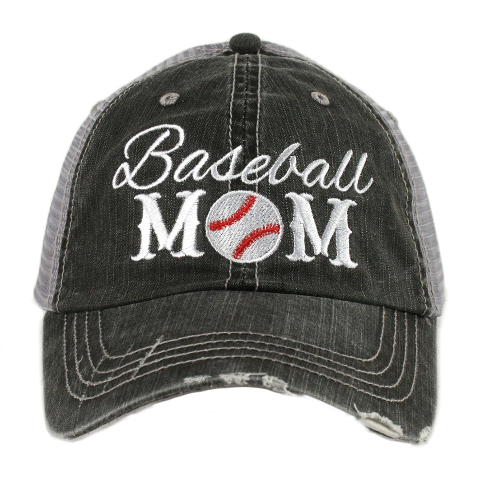 Baseball Mom Distressed Cotton Trucker Hat