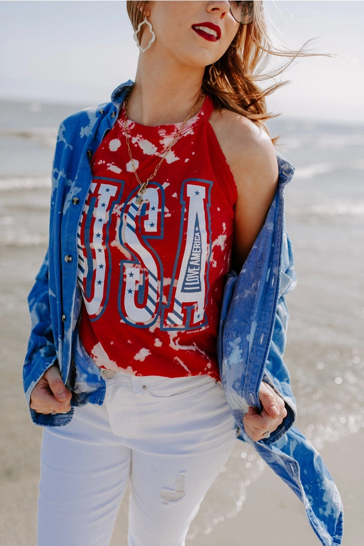 USA Bomba Red Tank Top