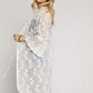 Lace and Crochet Kimono, White